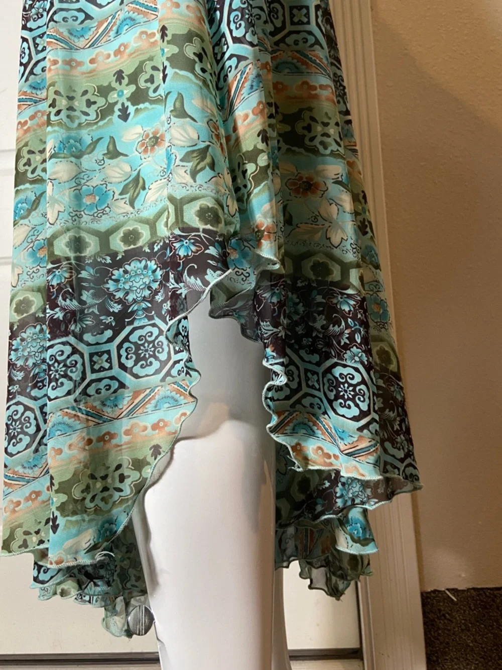 Rabbit Rabbit Rabbit Designs~Airy~Patchwork~Semi-Sheer Overlay~Dress~Size 10 - Picture 10 of 15